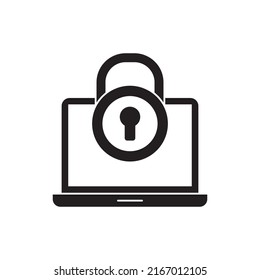 Lockiges Laptop-Symbol auf schwarz-weißem Hintergrund, gefüllt