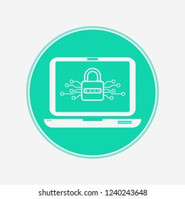 Locked laptop vector icon sign symbol
