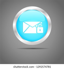 locked letter blue tosca button icon 28