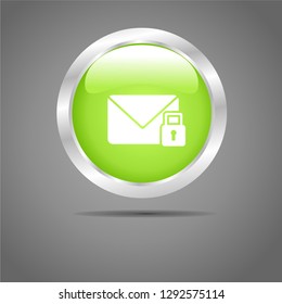 locked letter green button icon 29

