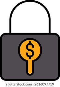 Locked Line Vector Icon Design