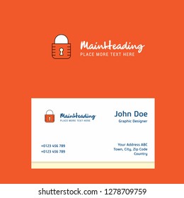 Locked logo Design with business card template. Elegant corporate identity. - Vector