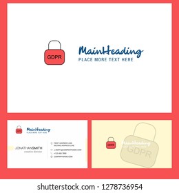 Locked Logo design with Tagline & Front and Back Business Card Template. Vector Creative Design