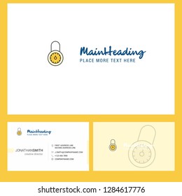 Locked Logo design with Tagline & Front and Back Busienss Card Template. Vector Creative Design