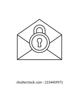 Locked mail icon in line style icon, style isolated on white background