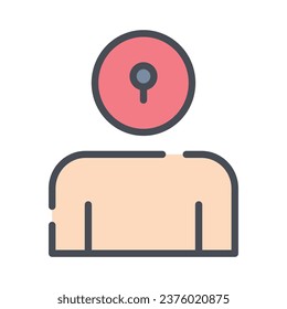 A locked man icon, a person security concept, face security