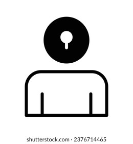 A locked man icon, a person security concept, face security