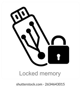 locked memory vector icon concept design
