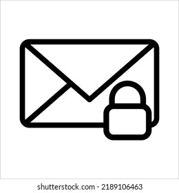locked message icon on white background