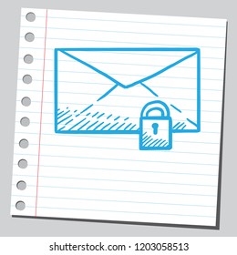 Locked message. Security system concept.