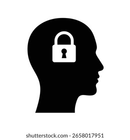 Locked Mind Silhouette Profil Vektor eps 10