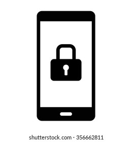 Locked mobile phone ransomware flat vector icon for apps and websites