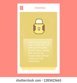 Locked  mobile vertical banner design design. Vector