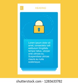 Locked  mobile vertical banner design design. Vector