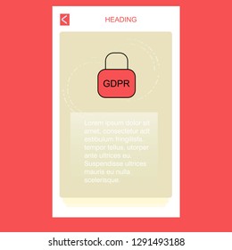 Locked mobile vertical banner design design. Vector