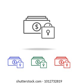 Locked Money icon. Element of finance multi colored icons for mobile concept and web apps. Thin line icon for website design and development, app development. Premium icon on white background