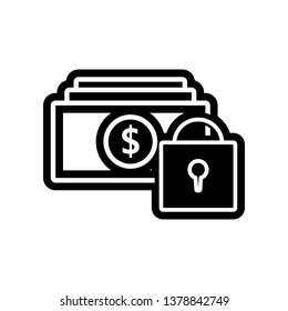 Locked Money icon. Element of Finance for mobile concept and web apps icon. Glyph, flat icon for website design and development, app development