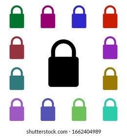 Icono de estilo multicolor bloqueado. Glifo simple, vector plano de iconos web para ui y ux, sitio web o aplicación móvil