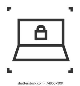 Locked Notebook Line Icon