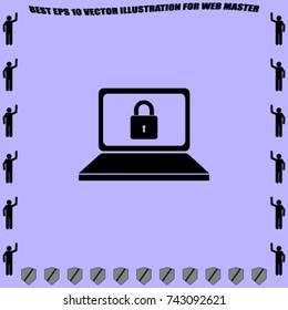 Locked notebook vector icon
