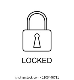 locked outline icon. Element of data protection icon with name for mobile concept and web apps. Thin line locked icon can be used for web and mobile on white background