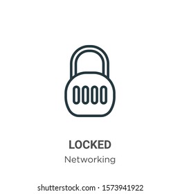 Locked outline vector icon. Thin line black locked icon, flat vector simple element illustration from editable internet security concept isolated on white background