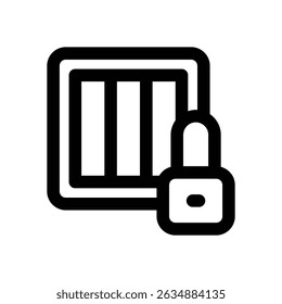 Icono de línea de paquete bloqueado. Icono de Vector limpio y minimalista para Sitios web, App móviles, presentaciones y logotipos. Totalmente escalable y personalizable para cualquier proyecto.