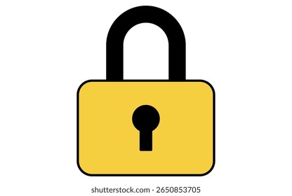 Locked padlock, Crime Prevention and Home Security Icons, Vector Illustration