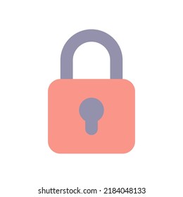 Locked padlock flat color ui icon. Restrict access. Security settings. Encrypting content. Management. Simple filled element for mobile app. Colorful solid pictogram. Vector isolated RGB illustration