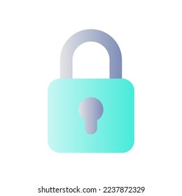 Locked padlock flat gradient color ui icon. Restrict access. Security settings. Encrypting content. Simple filled pictogram. GUI, UX design for mobile application. Vector isolated RGB illustration