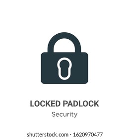 Locked padlock glyph icon vector on white background. Flat vector locked padlock icon symbol sign from modern security collection for mobile concept and web apps design.
