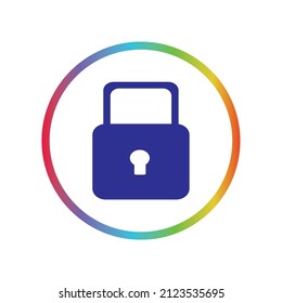 icono de candado bloqueado, icono plano con color