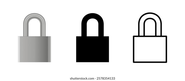 Locked padlock icon. Locked set