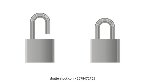 Locked padlock icon. Locked set