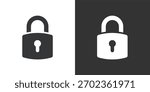 Locked Padlock icon. Solid glyph series icon