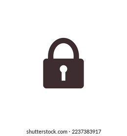 Locked padlock icon. Symbol of safety, security, privacy, protected secret confidential information, safe password, encryption. Closed keyhole. Flat vector illustration isolated on white background