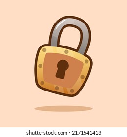Locked padlock icon vector illustration