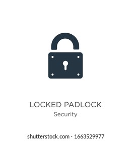 Locked padlock icon vector. Trendy flat locked padlock icon from security collection isolated on white background. Vector illustration can be used for web and mobile graphic design, logo, eps10