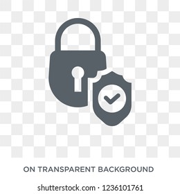 Locked padlock insurance icon. Trendy flat vector Locked padlock insurance icon on transparent background from Insurance collection. 