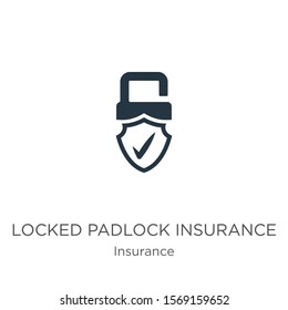 Locked padlock insurance icon vector. Trendy flat locked padlock insurance icon from insurance collection isolated on white background. Vector illustration can be used for web and mobile graphic 