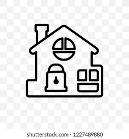 Locked padlock insurance vector linear icon isolated on transparent background, Locked padlock insurance transparency concept can be used for web and mobile