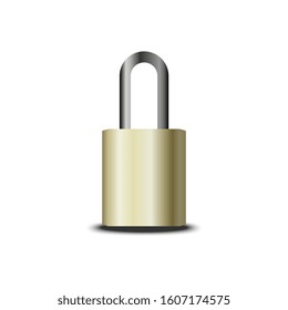 Locked Padlock isolated on white background