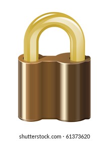 Locked padlock. Isolated on white background