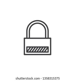 Locked padlock line icon. linear style sign for mobile concept and web design. Password lock outline vector icon. Security symbol, logo illustration. Pixel perfect vector graphics