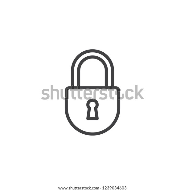 Icone Contour Du Cadenas Verrouille Signe Image Vectorielle De Stock Libre De Droits