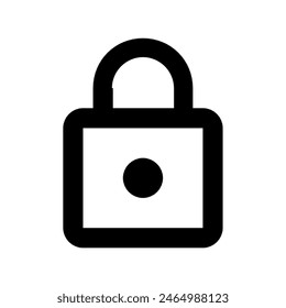 Locked padlock outline icon vector design in eps 10