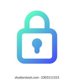 Icono ui lineal de gradiente perfecto para píxel de candado bloqueado. Restringir el acceso. Configuración de seguridad. Cifrado. Símbolo de interfaz de usuario de color de línea. Pictograma de estilo moderno. Ilustración de contorno aislado del vector
