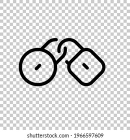 Blockierte Vorhängeschloss, private Informationen, einfaches Symbol. Schwarz bearbeitbares lineares Symbol auf transparentem Hintergrund