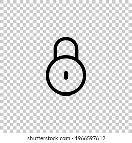 Locked padlock, private information, simple icon. Black editable linear symbol on transparent background