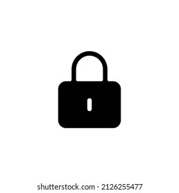 Locked padlock, private information, simple icon. Black icon on white background